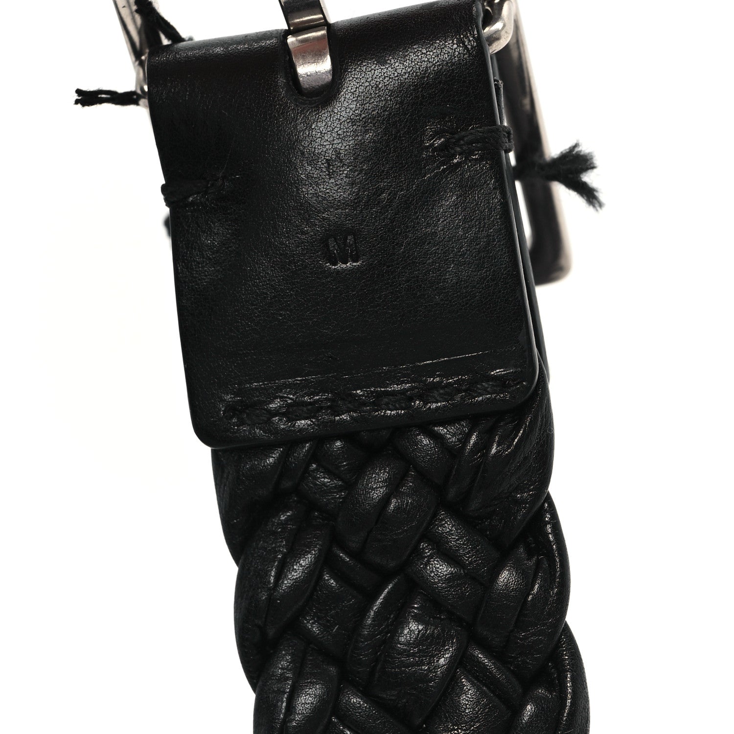 Bottega Veneta Paper Calfskin Intrecciato Belt M Black 3 of 3