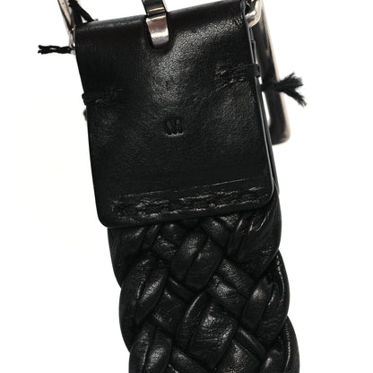 Bottega Veneta Paper Calfskin Intrecciato Belt M Black 3 of 3