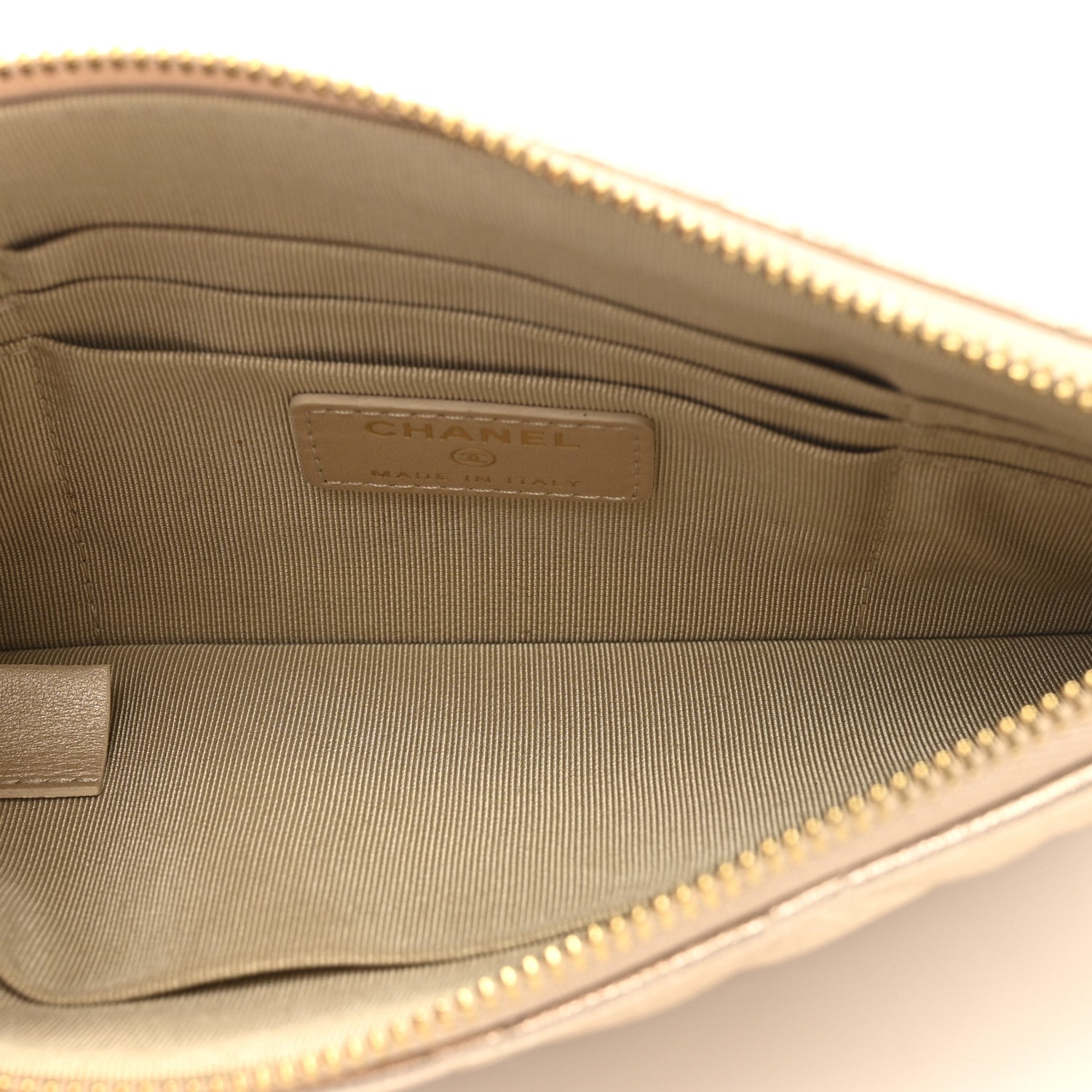 Chanel Metallic Lambskin Quilted Cosmetic Case Gold 5 of 8