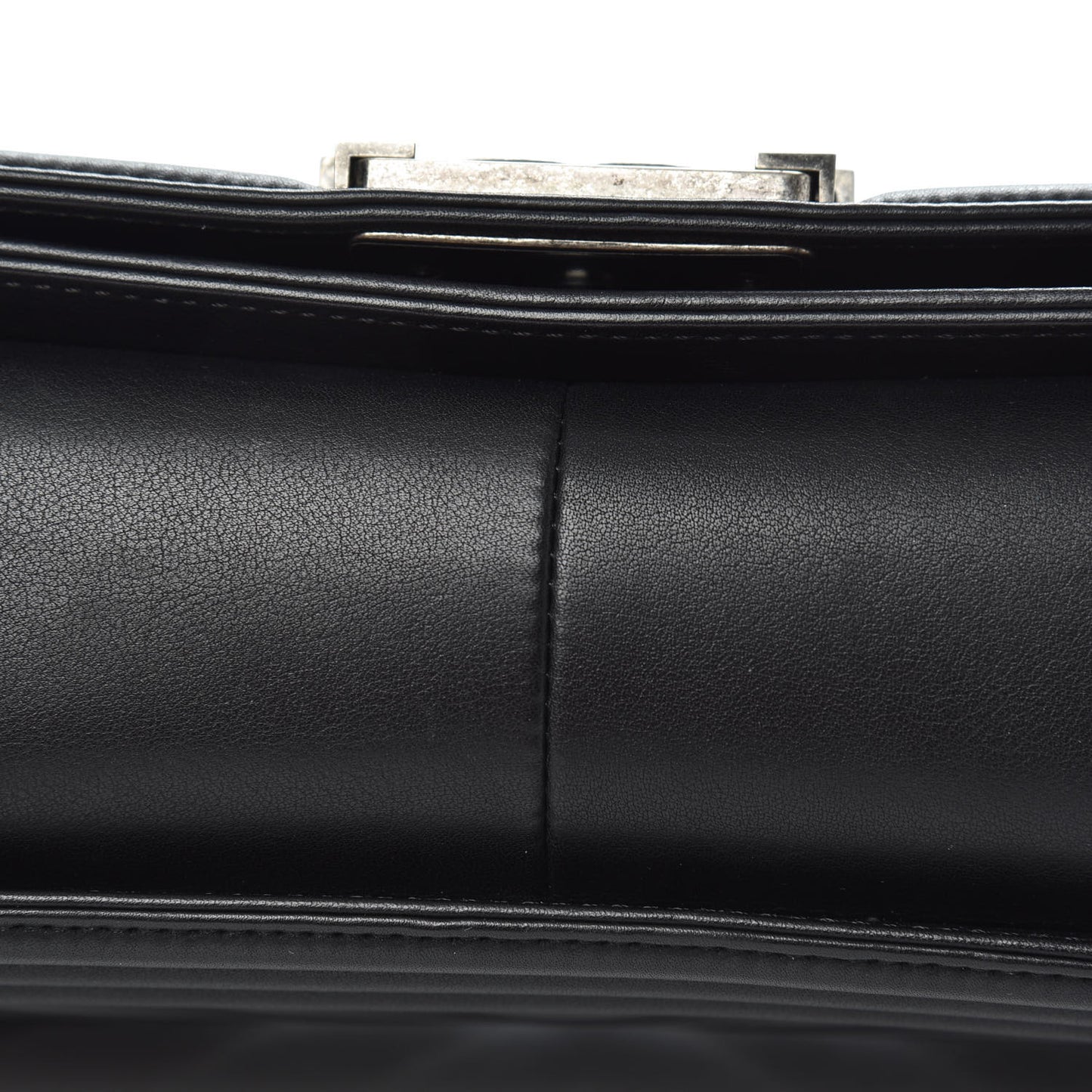 Lambskin Chevron Quilted Medium Boy Flap Black