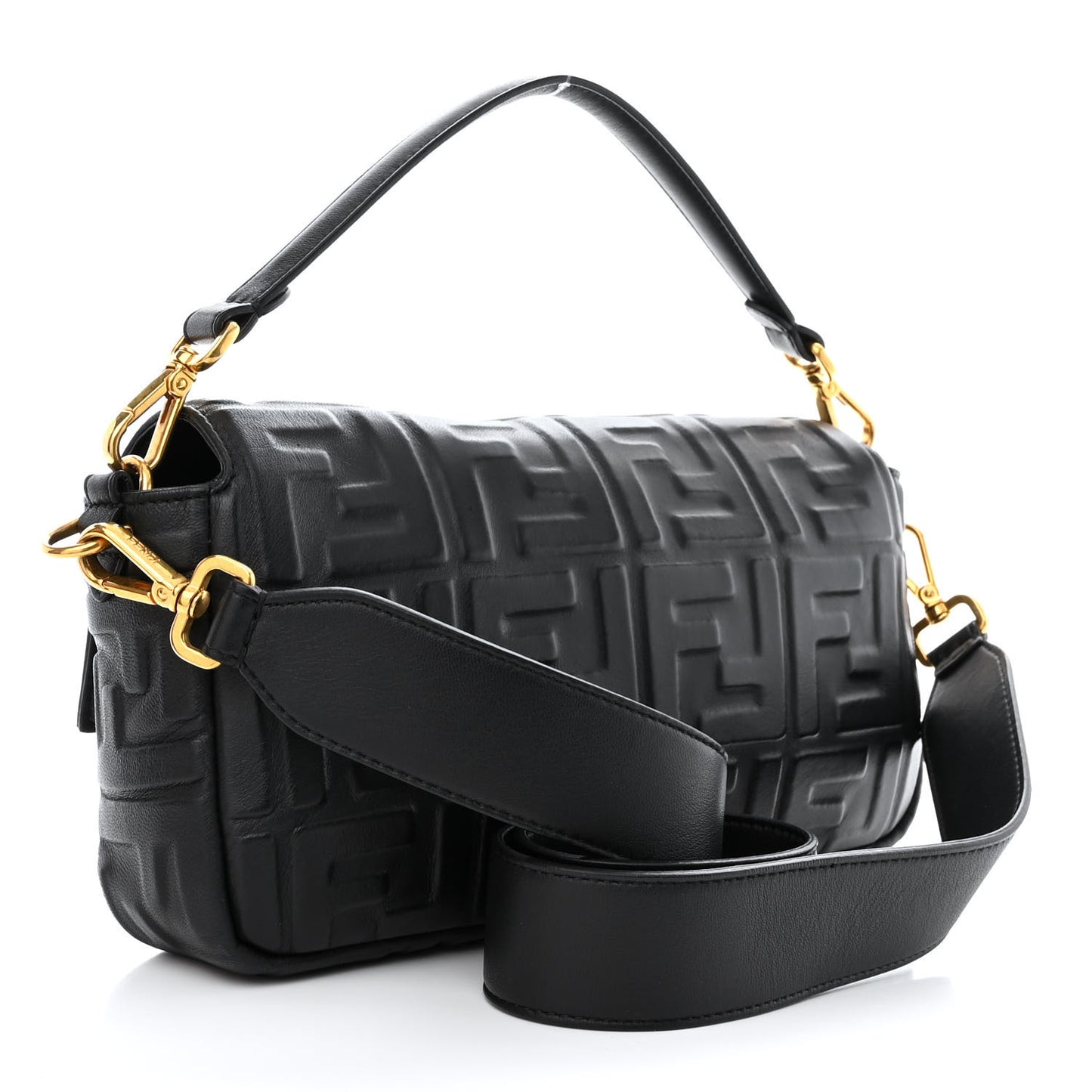 Nappa FF 1974 Embossed Baguette Black