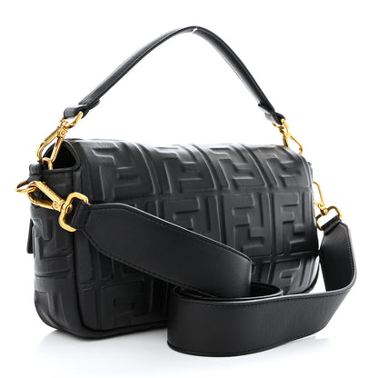 Fendi Nappa FF 1974 Embossed Baguette Black 3 of 10