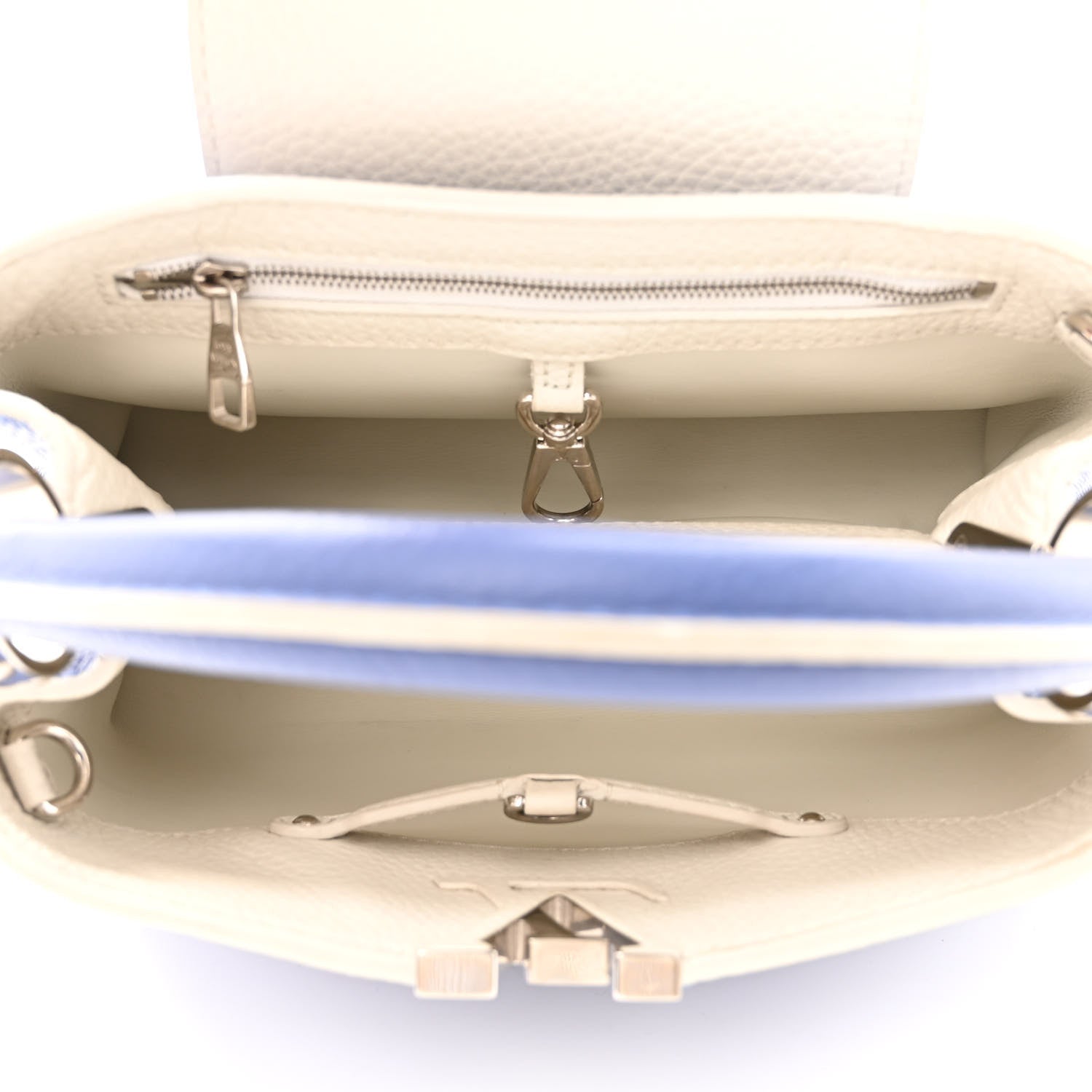 Louis Vuitton Taurillon Capucines PM Blue White 5 of 12