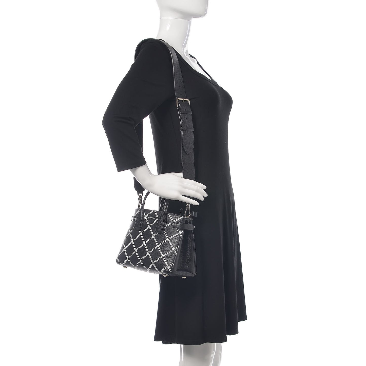 Goatskin Link Print Baby Banner Tote Black