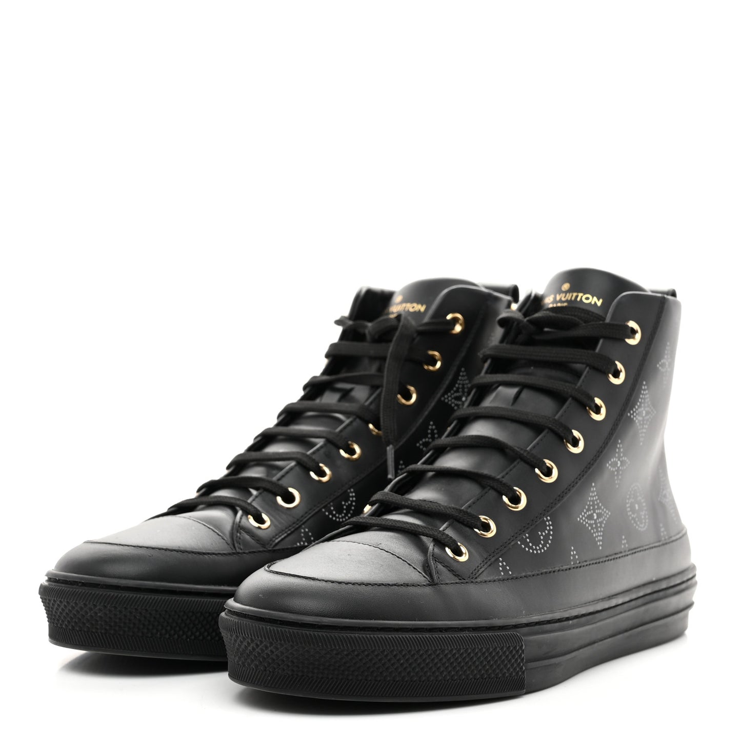 Calfskin Monogram Stellar Sneaker Boots 39 Black White