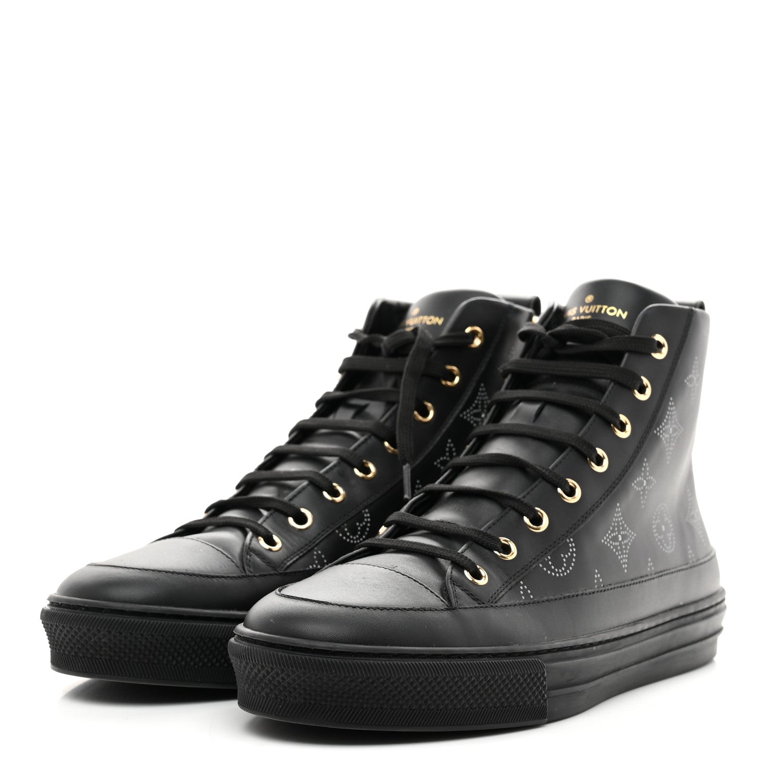 Louis Vuitton Calfskin Monogram Stellar Sneaker Boots 39 Black White 4 of 10