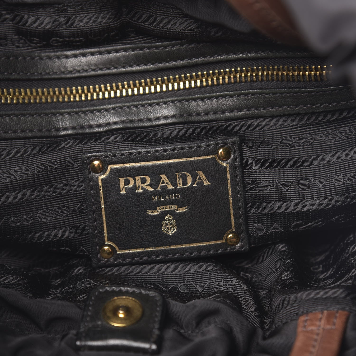 Prada Tessuto Nylon Jacquard Logo Tote Black 6 of 13