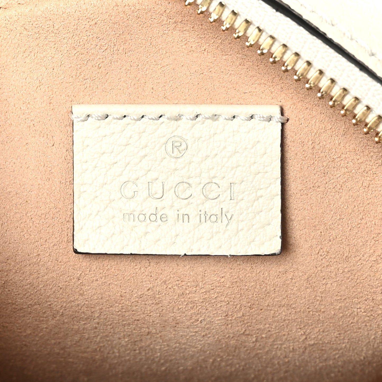 Textured Calfskin Web Mini Ophidia Round Shoulder Bag Mystic White