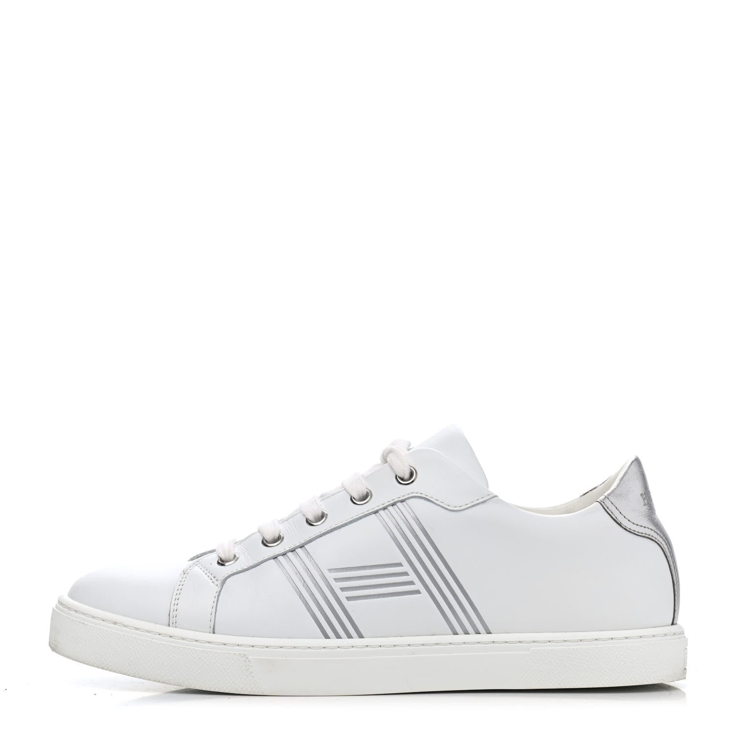 Hermes Nappa Womens Avantage Sneakers 38 White Argent 1 of 4