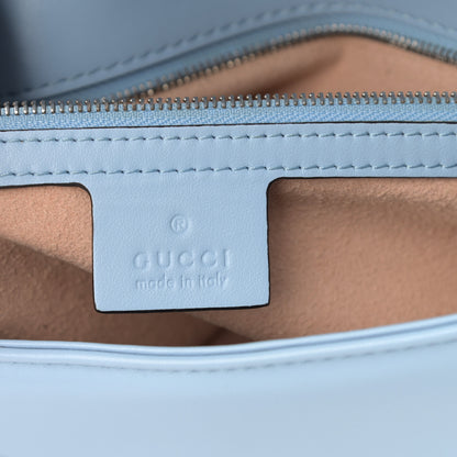 Gucci Calfskin Matelasse Small GG Marmont Shoulder Bag Porcelain Light Blue 6 of 13
