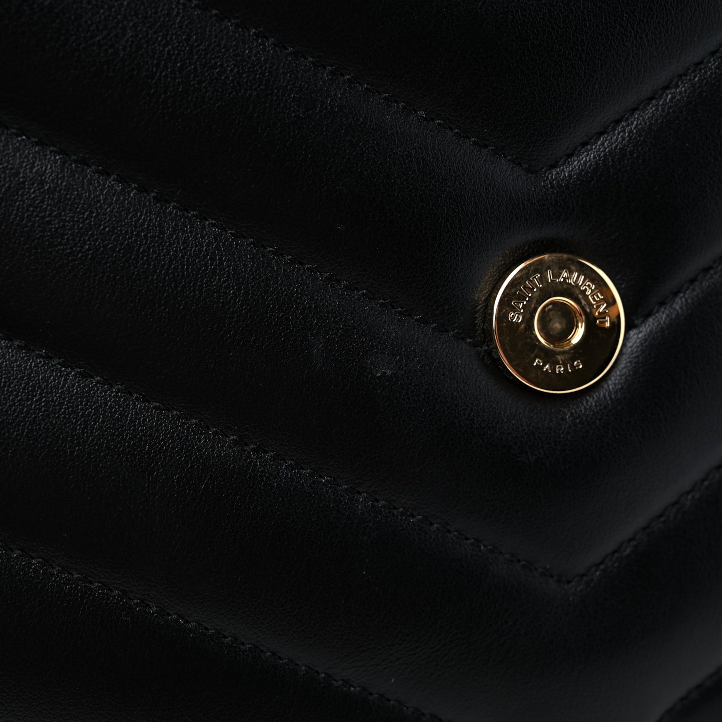 Calfskin Y Quilted Monogram Medium Loulou Chain Satchel Black