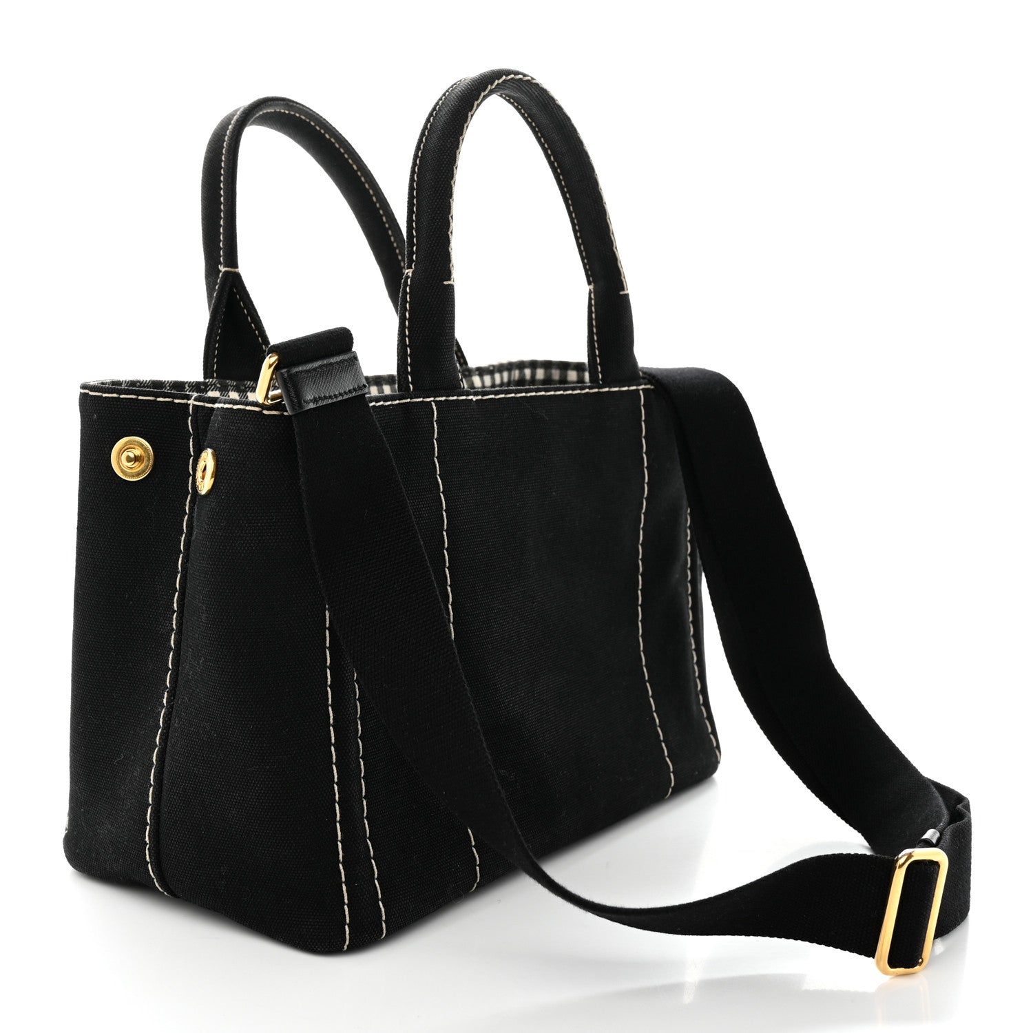 Prada Canapa Small Logo Tote Black Talco 3 of 14