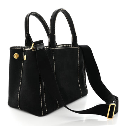 Prada Canapa Small Logo Tote Black Talco 3 of 14