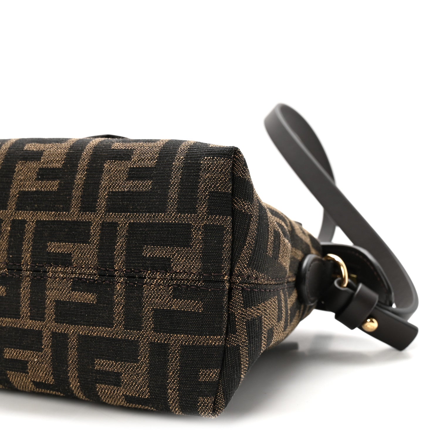 Fendi Vitello Grace Jacquard FF Mini By The Way Boston Bag Tobacco Moro Ebano 10 of 10