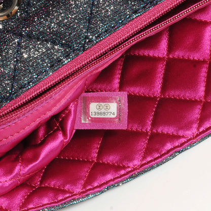 Chanel Iridescent Glitter Fabric Jumbo Single Flap Multicolor 7 of 7