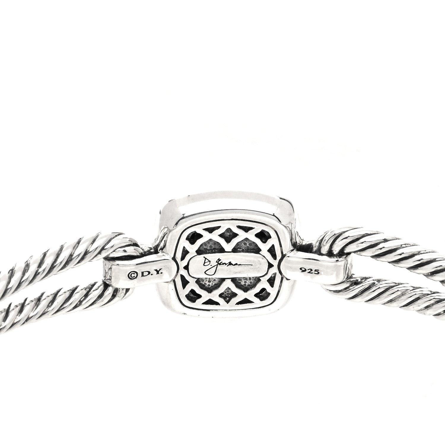 David Yurman Sterling Silver Diamond Black Onyx Albion Cable Bracelet 3 of 5
