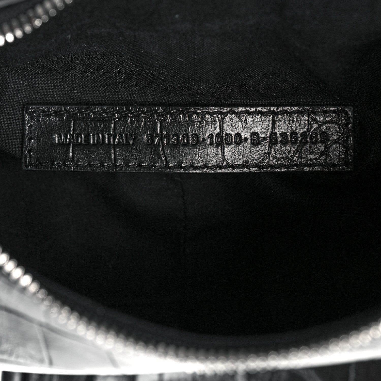 Balenciaga Extra Supple Calfskin Crystal Crocodile Embossed Le Cagole Shoulder Bag XS Black 7 of 10