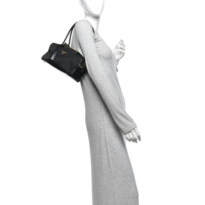 Prada Re-Nylon Vitello Small Top Handle Padlock Bag Black 2 of 9