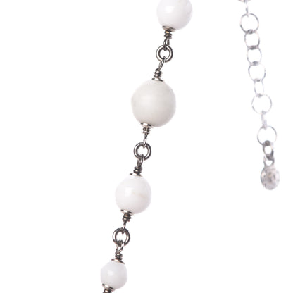 Chanel Bead Heart CC Long Necklace White Silver 8 of 9