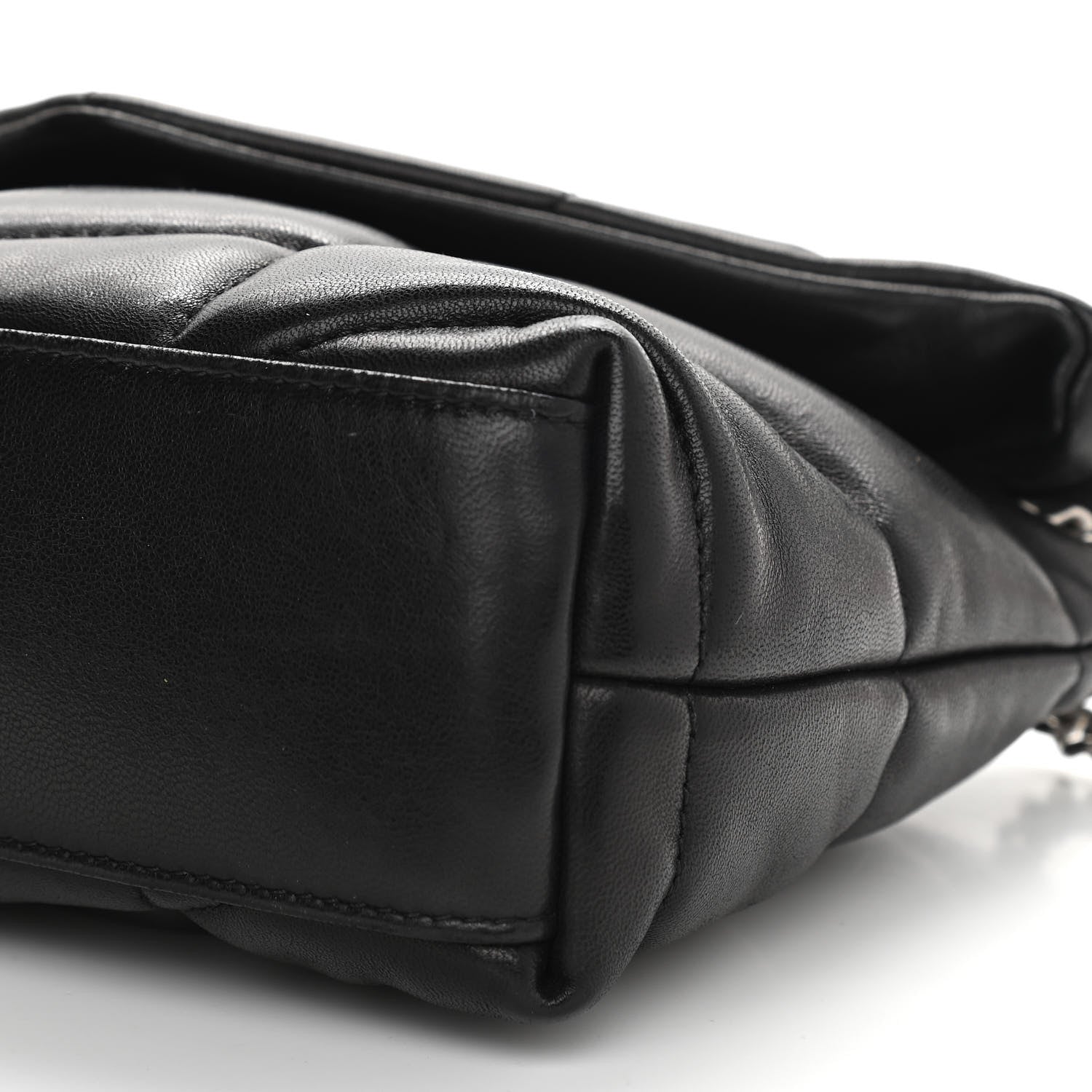 Saint Laurent Lambskin Quilted Toy Loulou Puffer Monogram Chain Satchel Black 11 of 11