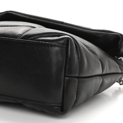 Saint Laurent Lambskin Quilted Toy Loulou Puffer Monogram Chain Satchel Black 11 of 11