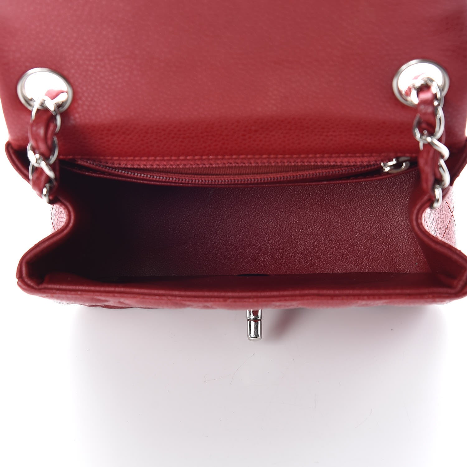 Chanel Caviar Quilted Mini Square Flap Red 5 of 10