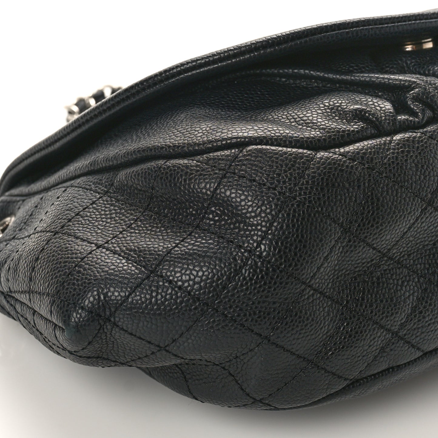 Caviar Half Moon Large Flap Black
