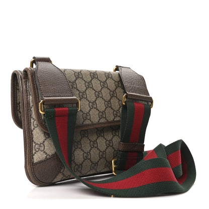 Gucci GG Supreme Monogram Web Small Neo Vintage Double Flap Messenger Bag Beige New Acero 3 of 10