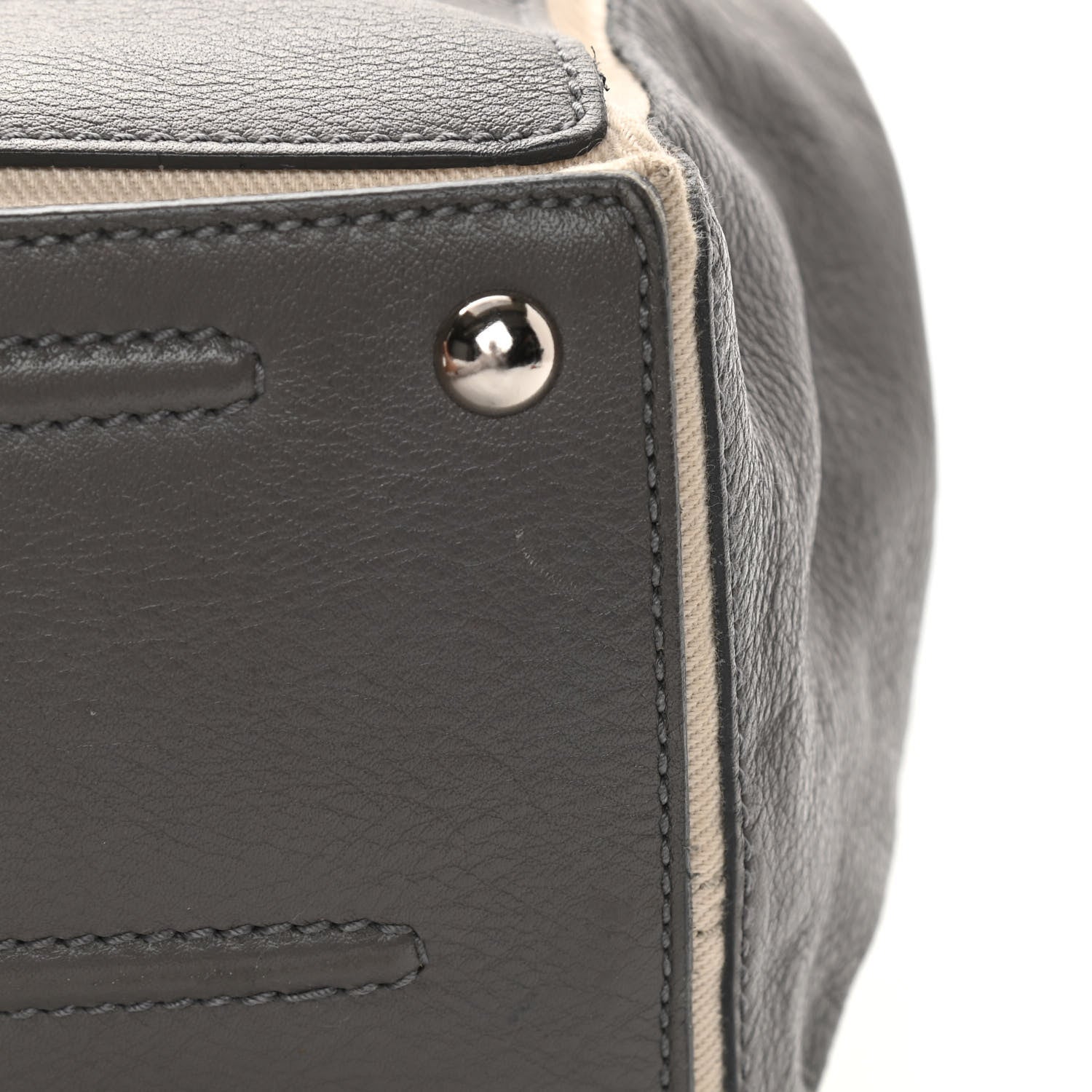 Saint Laurent Calfskin Canvas Large Muse Two Grey 14 of 21