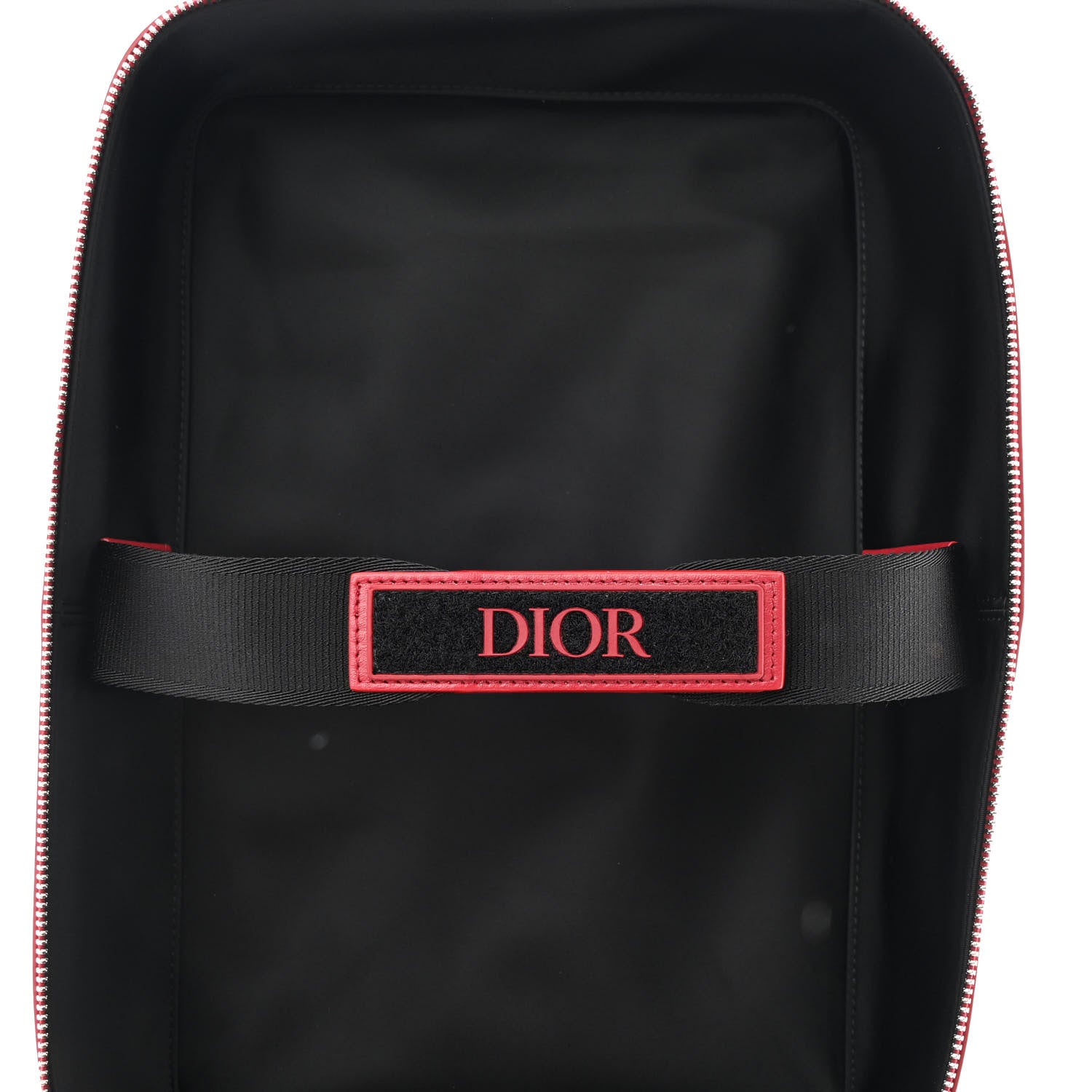 Christian Dior Calfskin Oblique Galaxy Perforated Marsupio World Tour Pelle Sling Red White 11 of 16
