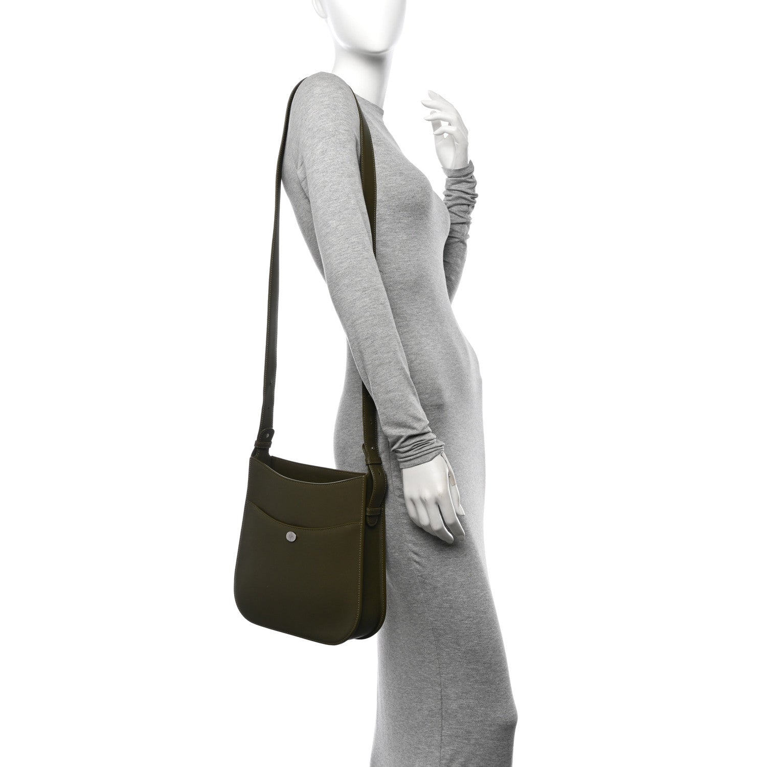 Loro Piana Grained Calfskin Fleur Crossbody Green 2 of 12