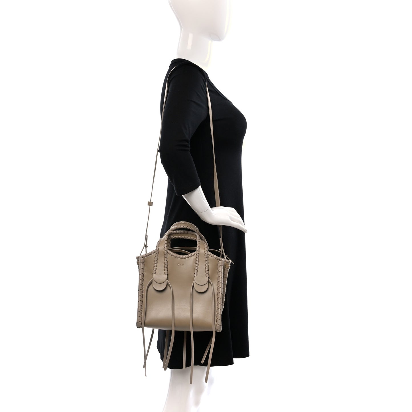 Calfskin Small Mony Tote Argil Brown