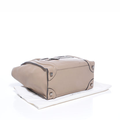 Celine Drummed Calfskin Micro Luggage Dune 4 of 8