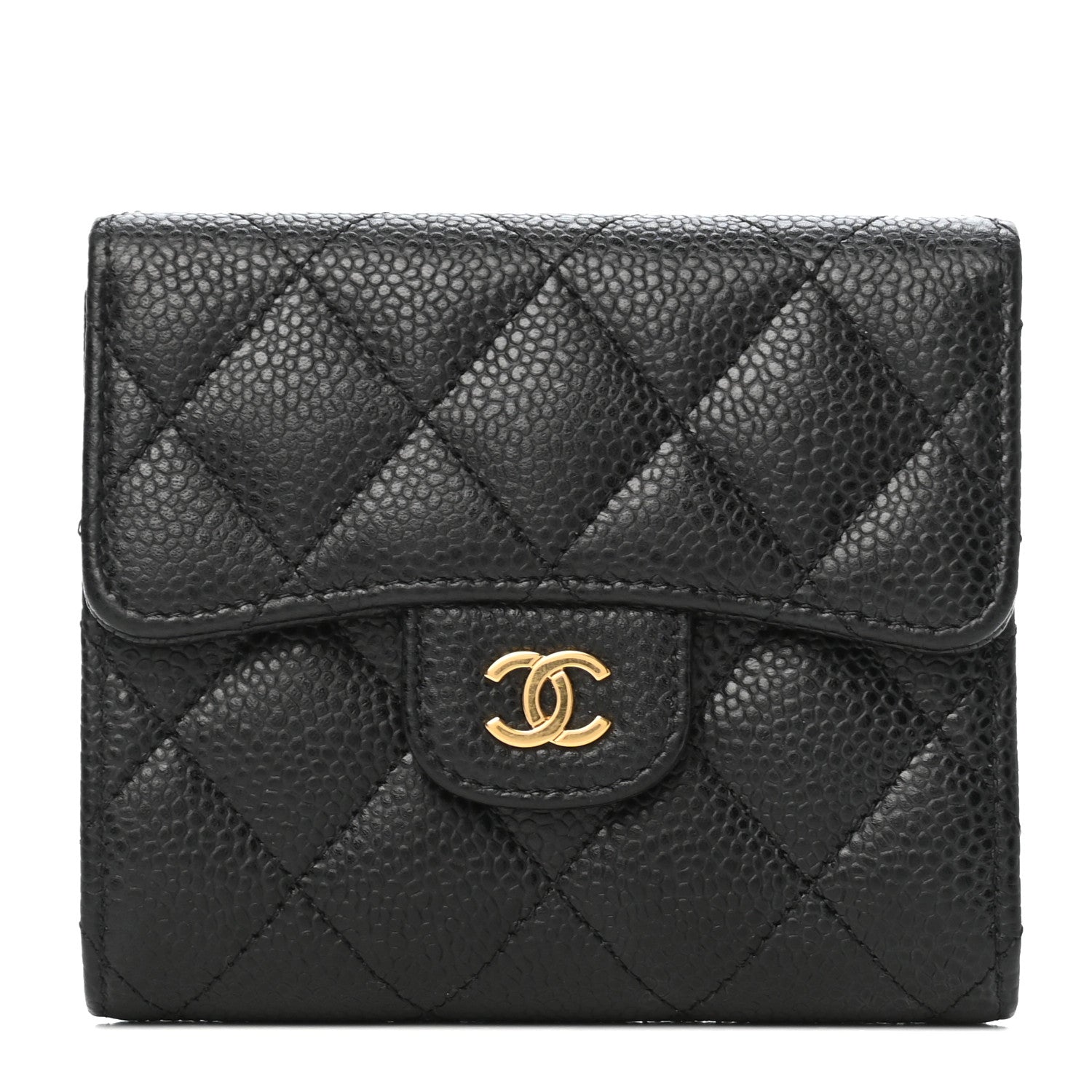 Chanel Caviar Quilted Compact Flap Wallet Black 1 of 7