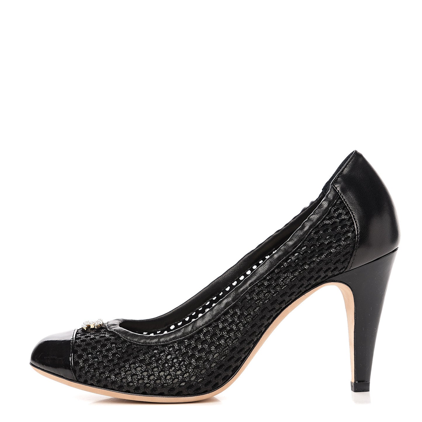 Mesh CC Pearl Pumps 38 Black