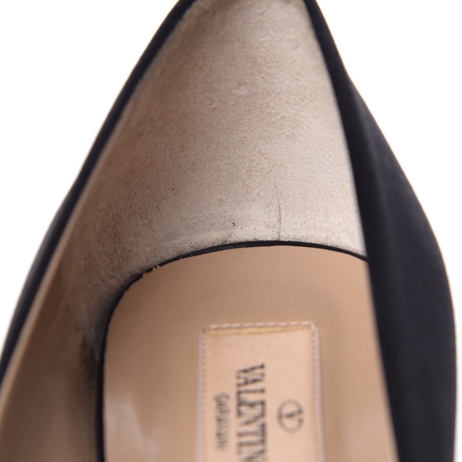 Valentino Garavani Satin Peep Toe Pumps 40 Black 11 of 15