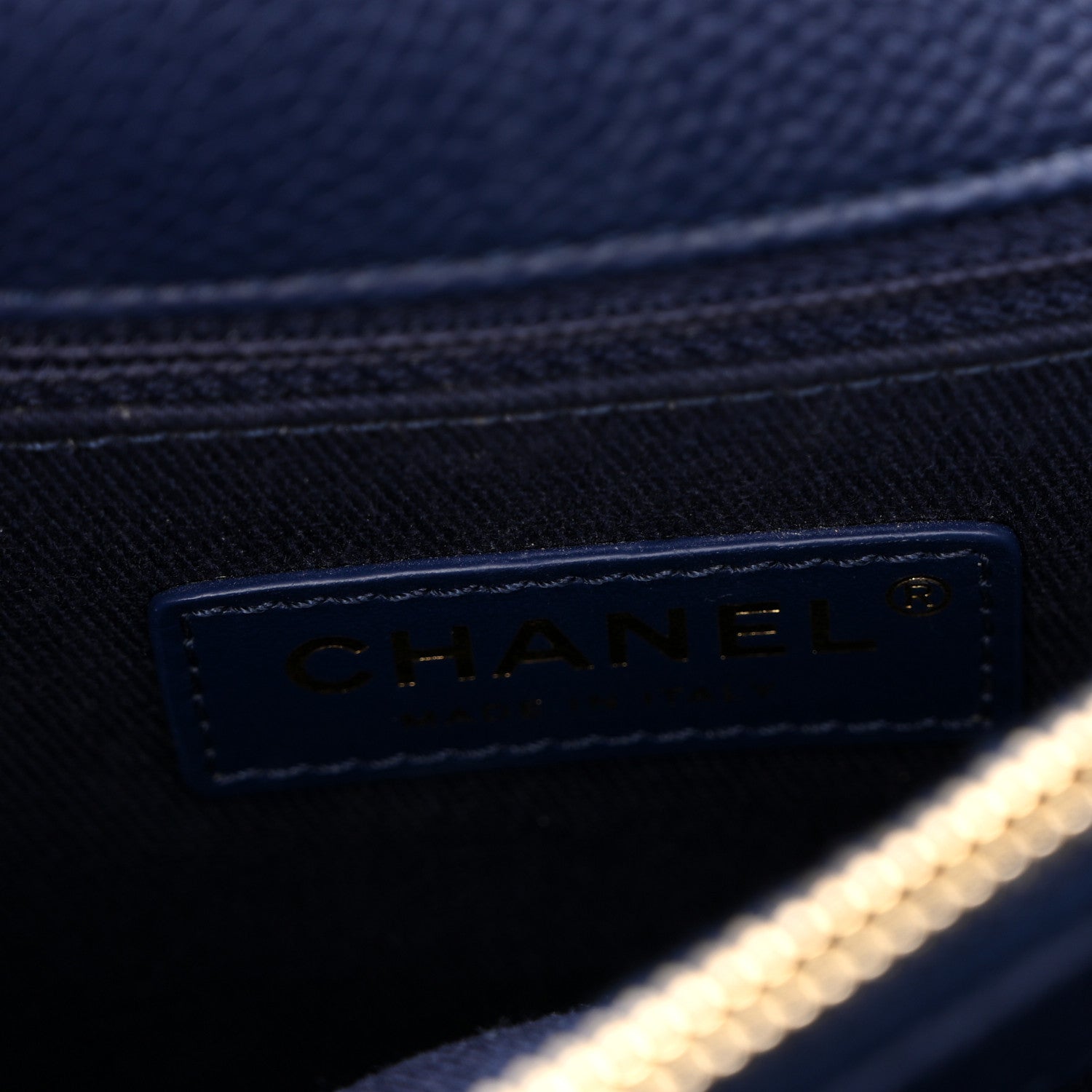 Chanel Caviar Diamond Stitched Top Handle Flap Navy 6 of 10
