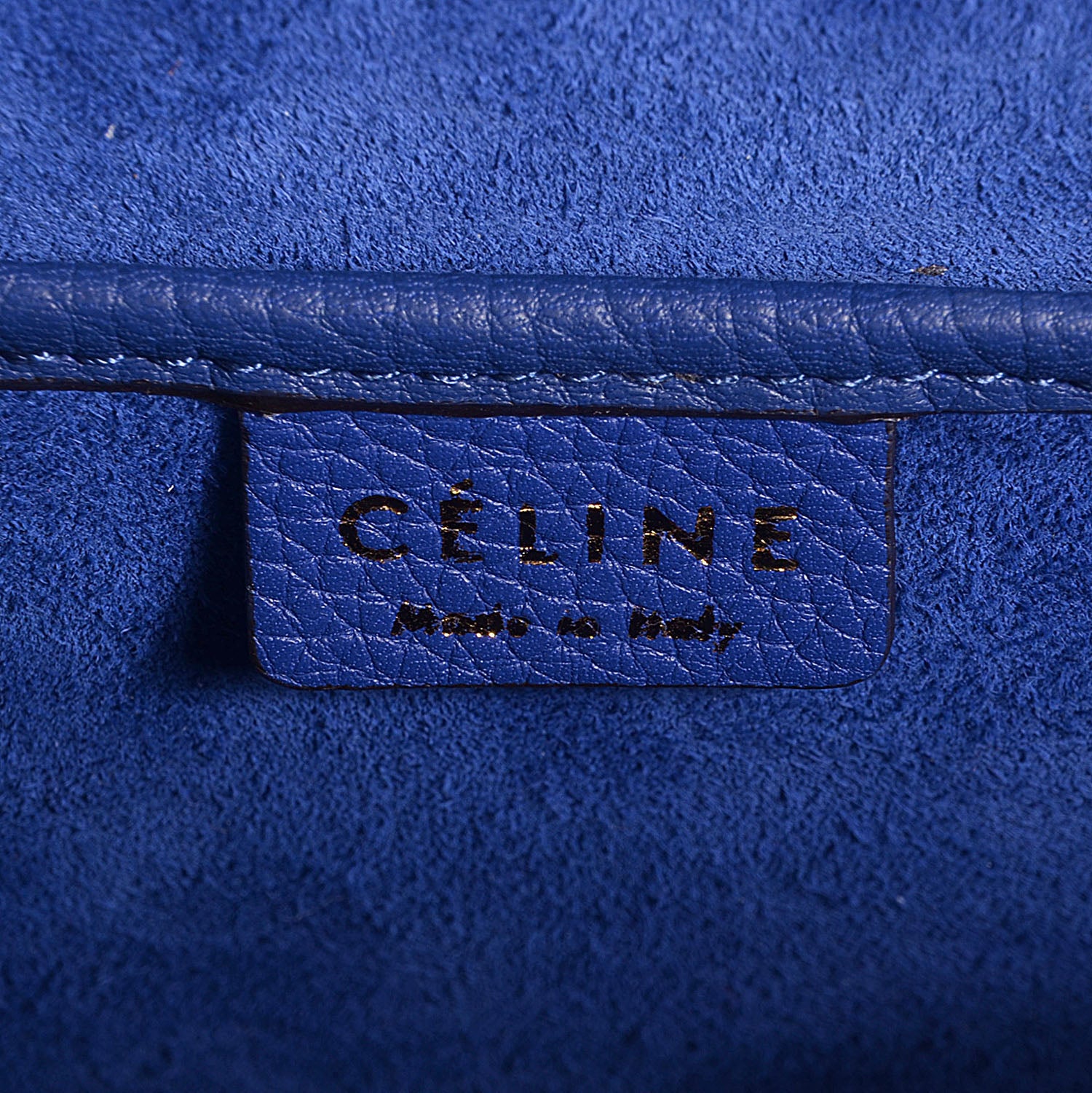 Celine Drummed Calfskin Nano Luggage Indigo 7 of 7