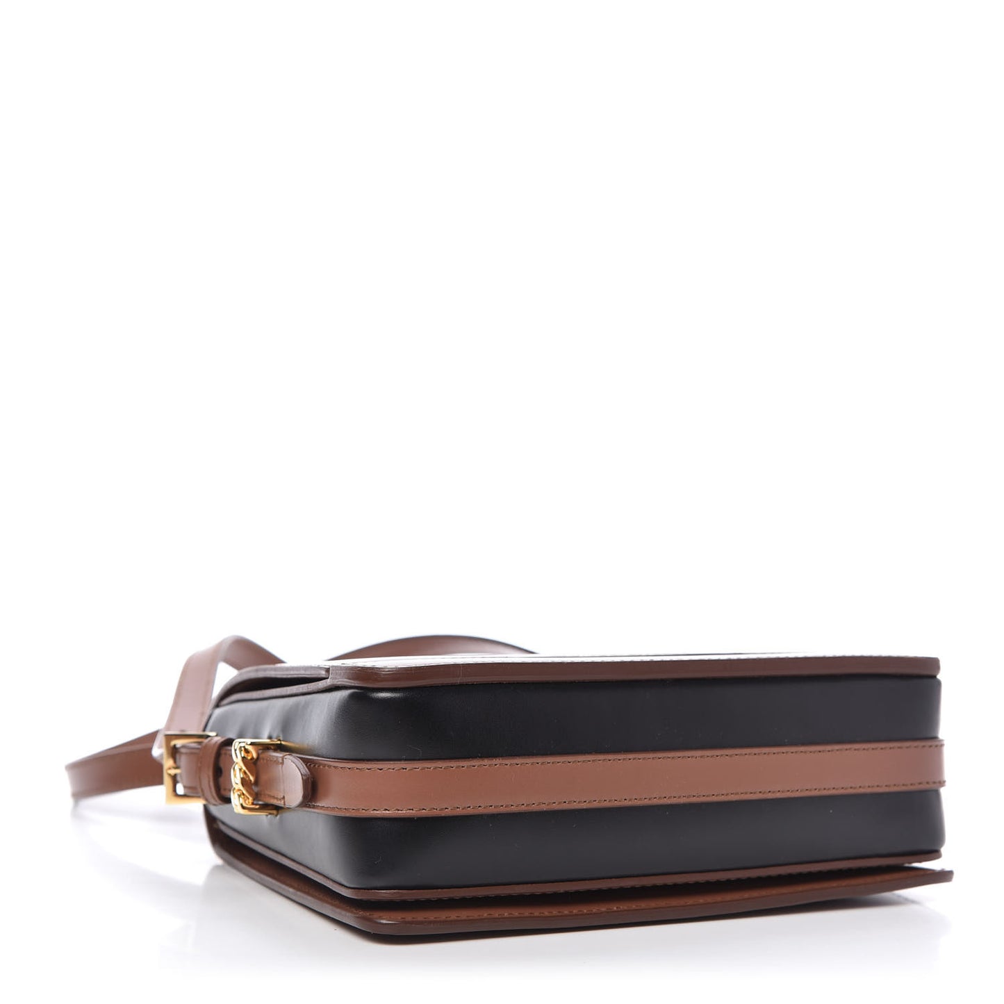 Smooth Calfskin Two Tone Small Grace Bag Malt Brown Black