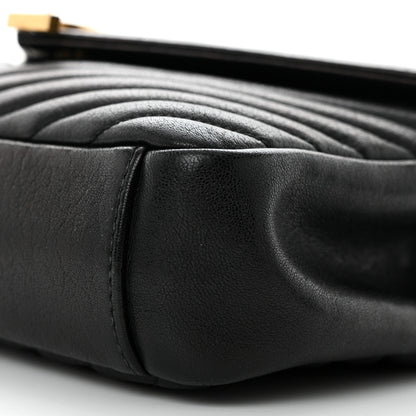 Saint Laurent Sheepskin Matelasse Chevron Monogram Medium College Bag Black 12 of 12