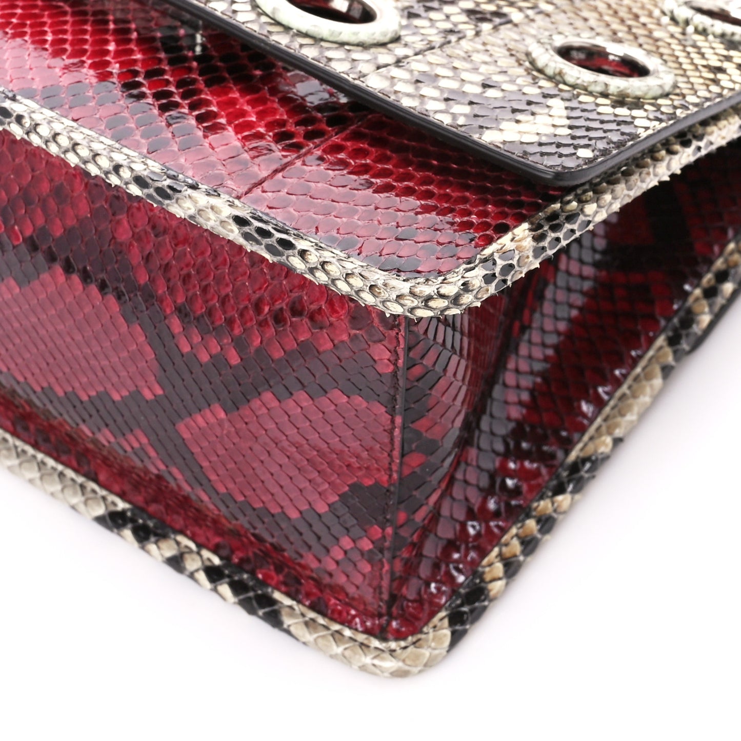 Snakeskin F is Fendi Kan I Shoulder Bag Roccia Red
