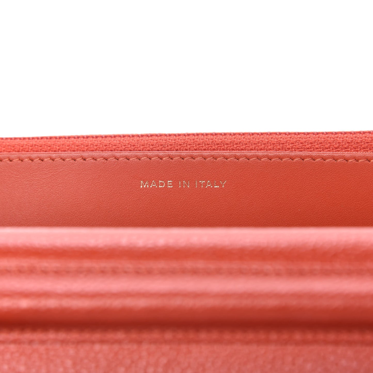 Pearly Caviar Quilted Wallet On Chain WOC Orange