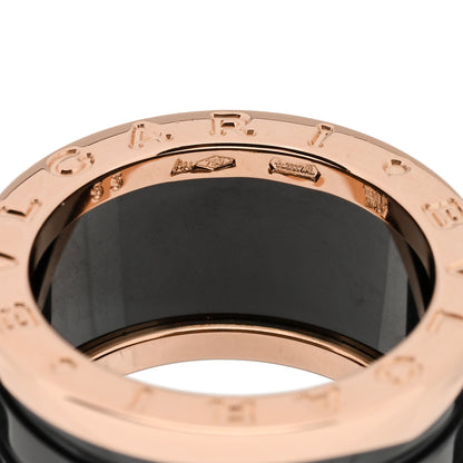 Bulgari 18K Rose Gold Black Ceramic B.Zero1 Four-Band Ring 53 6.25 5 of 6