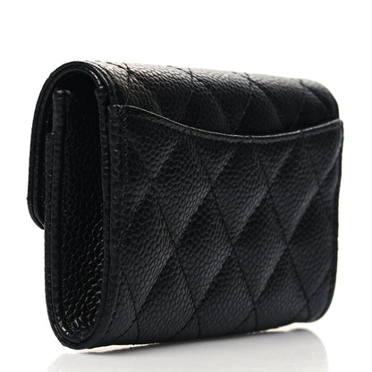 Chanel Caviar Quilted Flap Card Holder Wallet Black 3 of 12