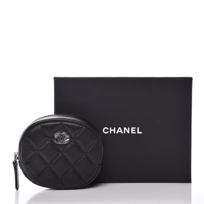 Chanel Lambskin Quilted Zip Around Classic Coin Purse Black 8 of 8