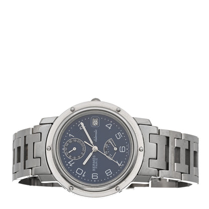 Hermes Stainless Steel 36mm Clipper Automatic Watch Blue 2 of 4