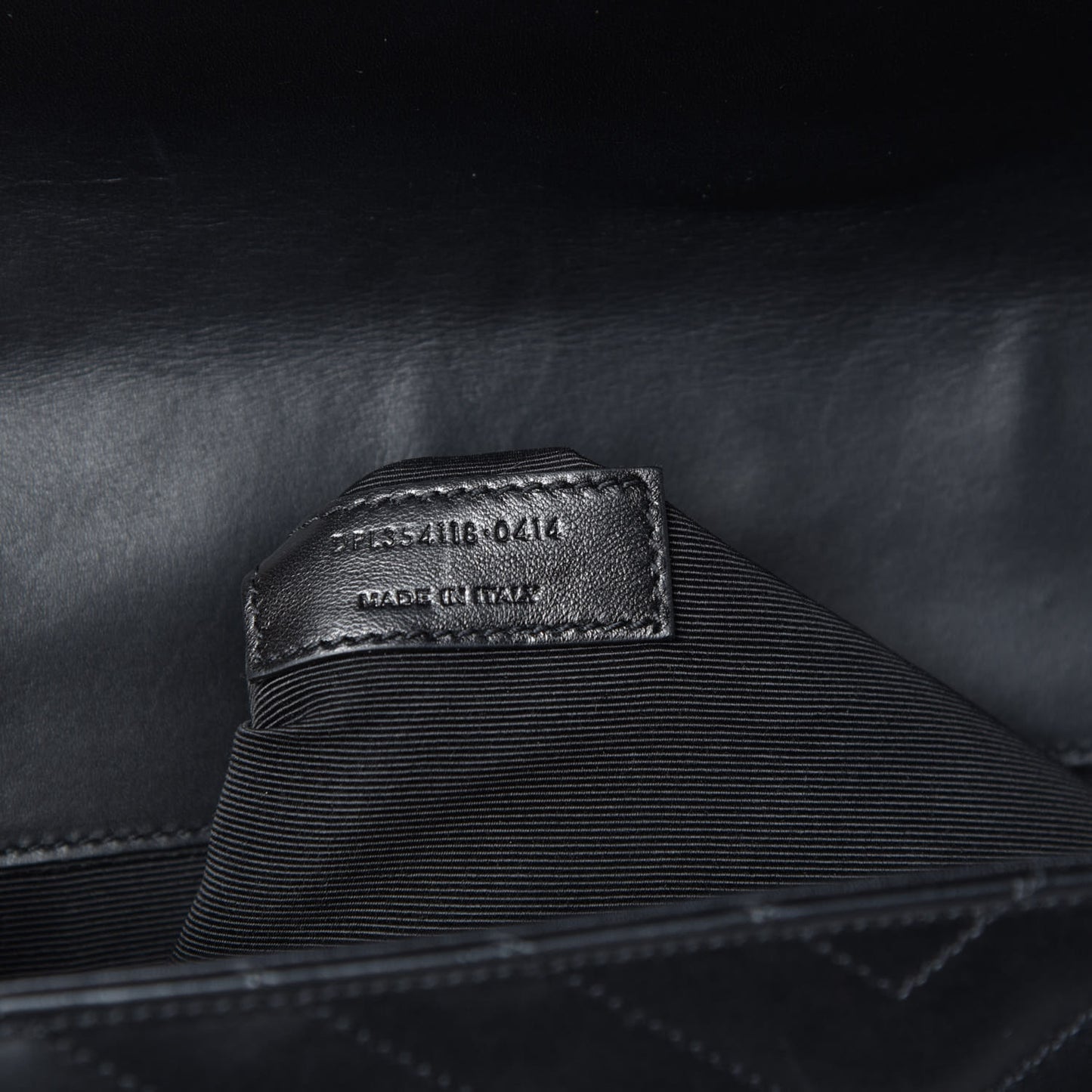 Smooth Calfskin Matelasse Chevron Large Monogram Satchel Black