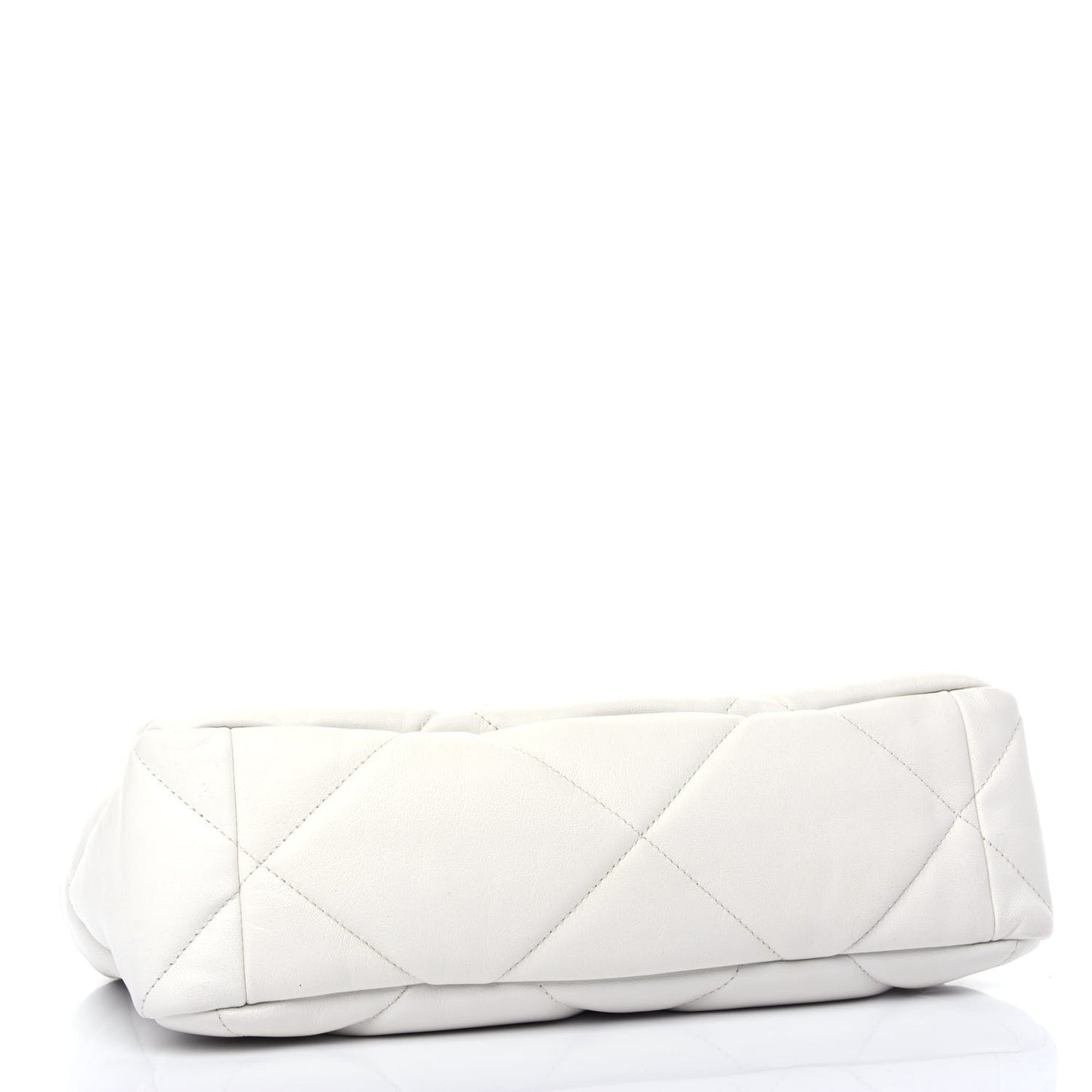Goatskin Quilted Large Chanel 19 Flap White