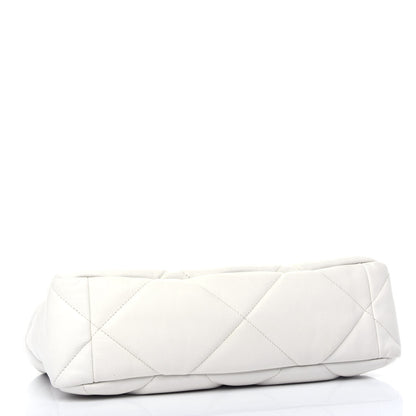 Chanel Goatskin Quilted Large Chanel 19 Flap White 4 of 10