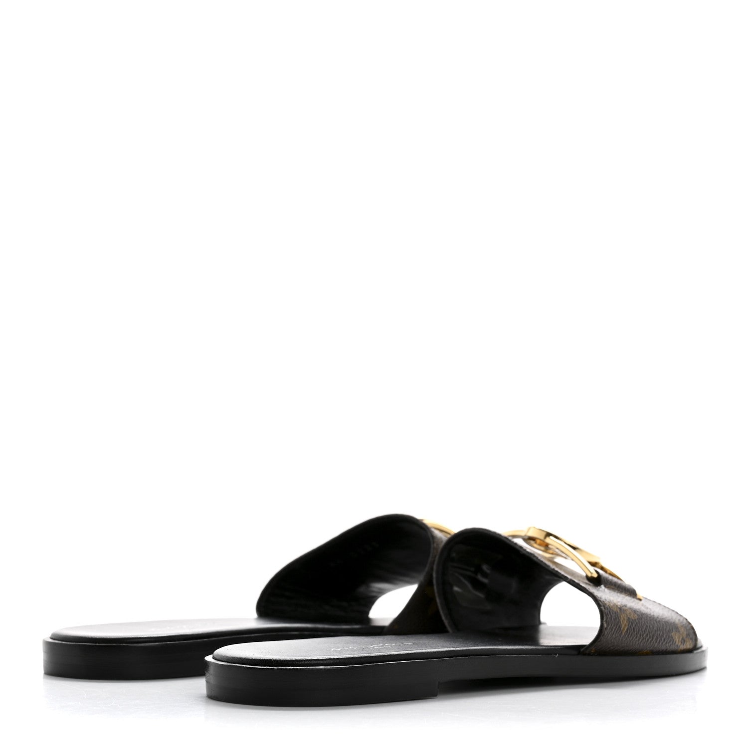 Louis Vuitton Patent Monogram Lock It Flat Mules 38 5 of 10